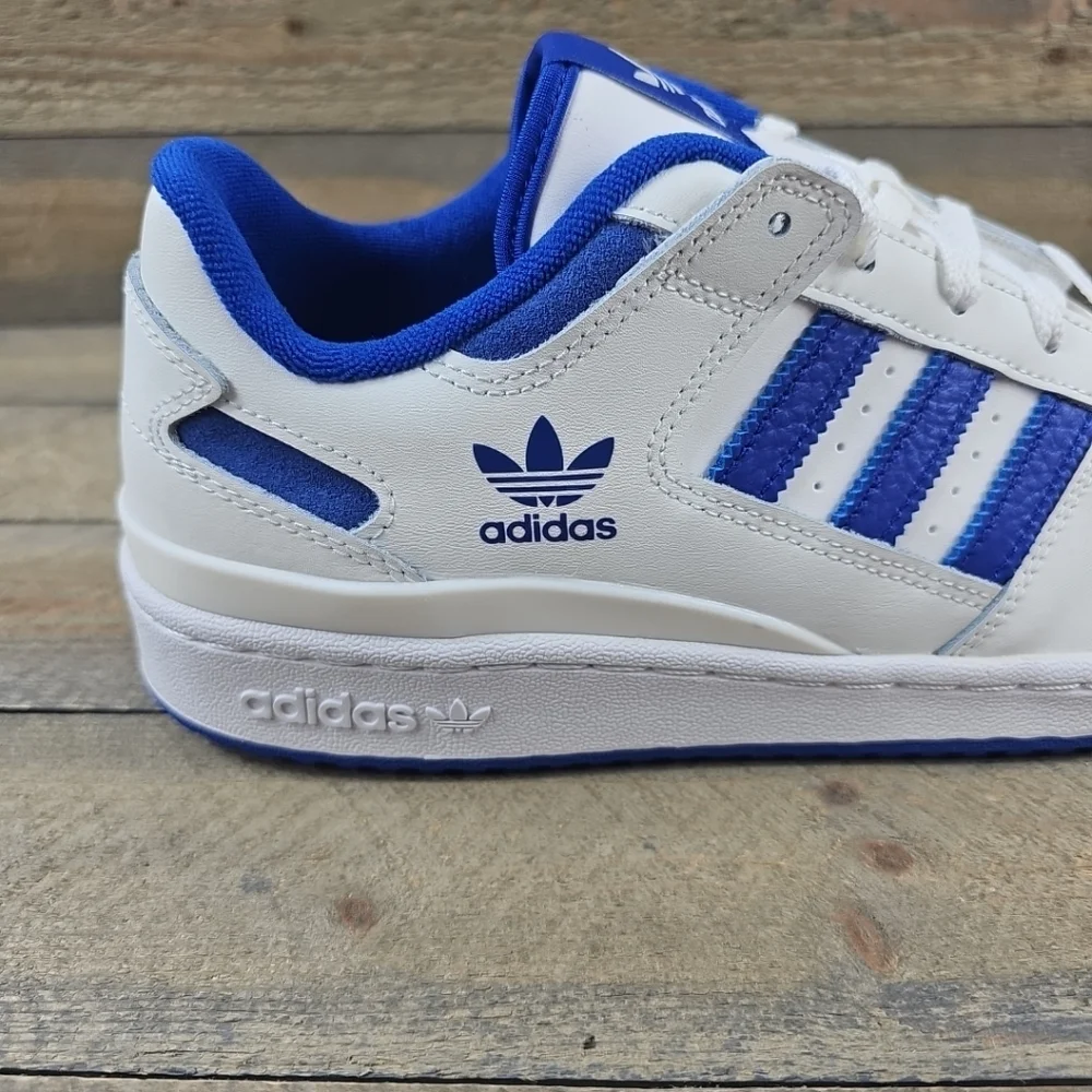 adidas Men's Originals Forum Low CL Shoes Core White/Royal Blue